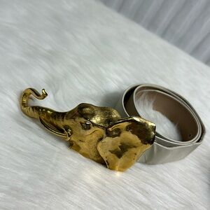 Vintage Christopher Ross 24k gold plated Leather Belt